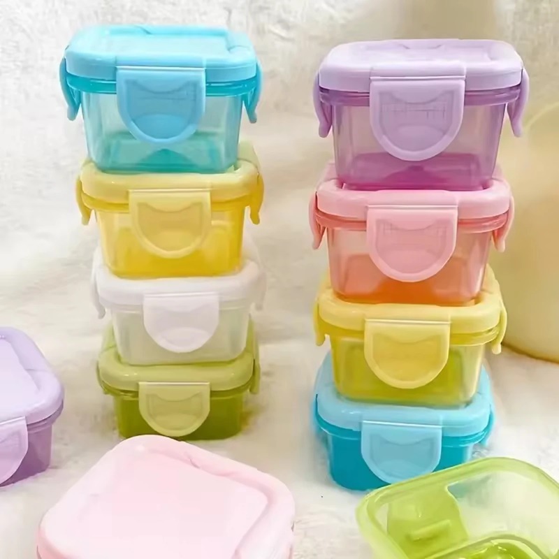 Baby Food Containers Glass - 4개 미니 식품 보관 용기 세트,