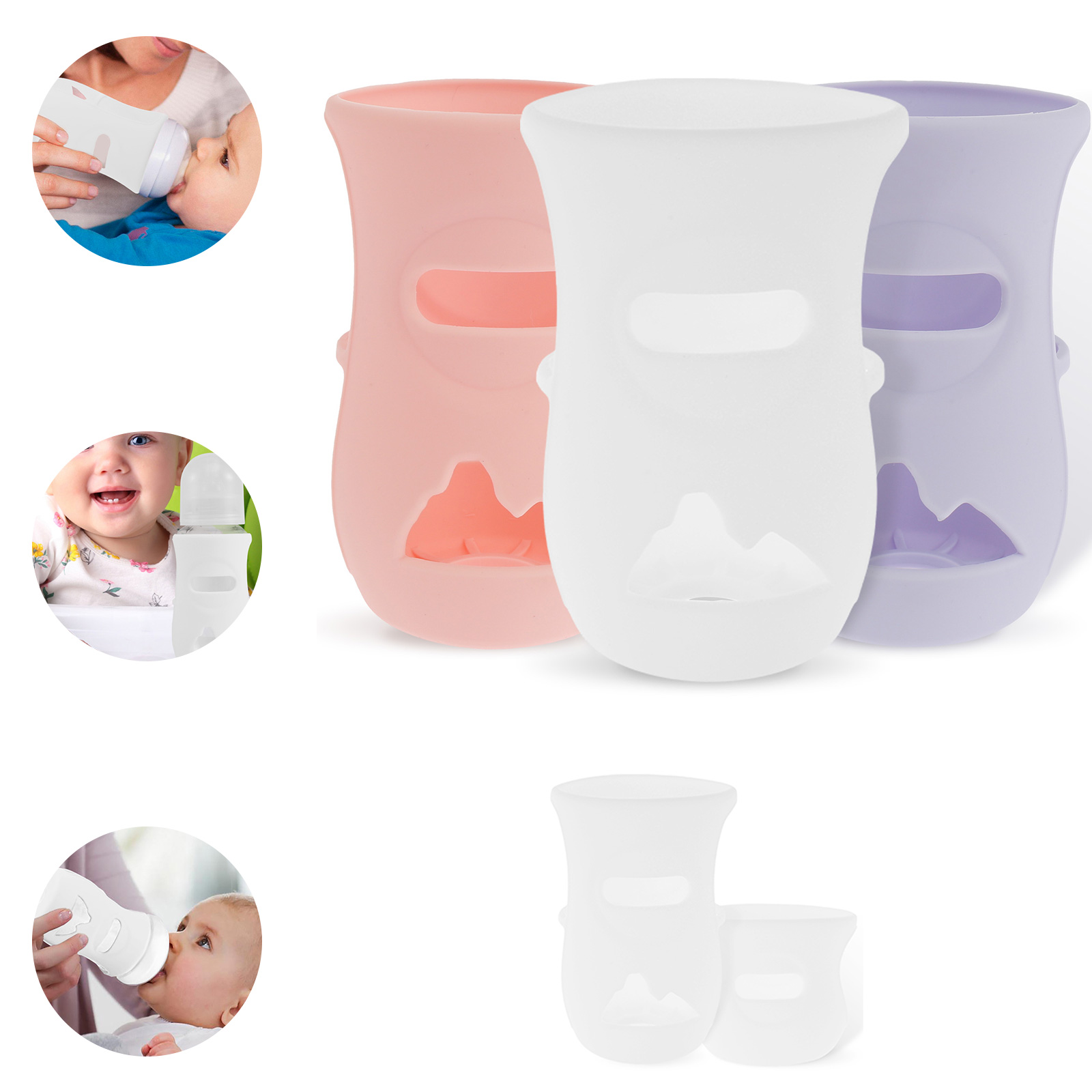Baby Food Containers Glass - 실리콘 슬리브 실리콘 아기 병 커버