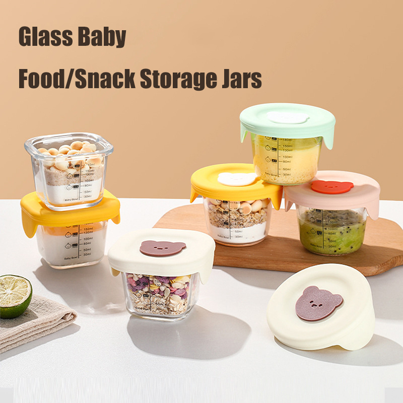 Baby Food Containers Glass - 뚜껑이 달린 유리 유아용 식품 보관