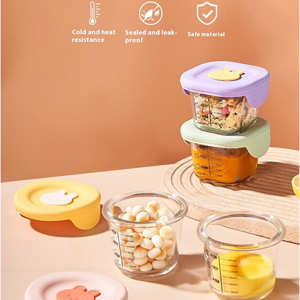 Baby Food Jars With Lids - 4팩/로트 어린이용 유리 이유식 용기(저울 뚜껑