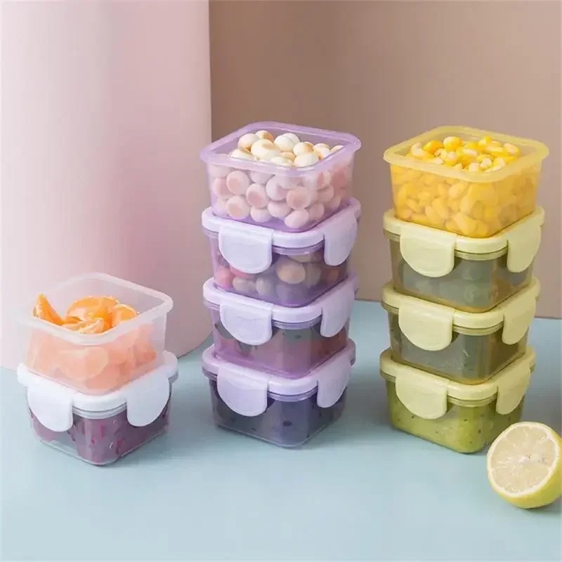 4개 미니 식품 보관 용기 세트, 뚜껑 포함, 누수 방 - Baby Food Containers Glass 리뷰 및 가격