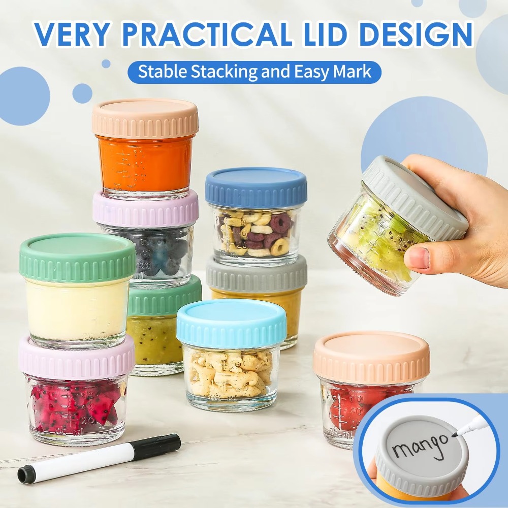 6개 메이슨 유리병 유아식 병 뚜껑 포함 재사용 가능  - Baby Food Jars With Lids 리뷰 및 가격