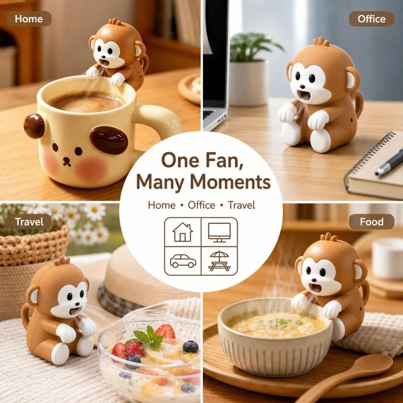 휴대용 원숭이 모양 음식 냉각 팬 USB 충전식 3단  - Baby Food For 2 Year Old 리뷰 및 가격