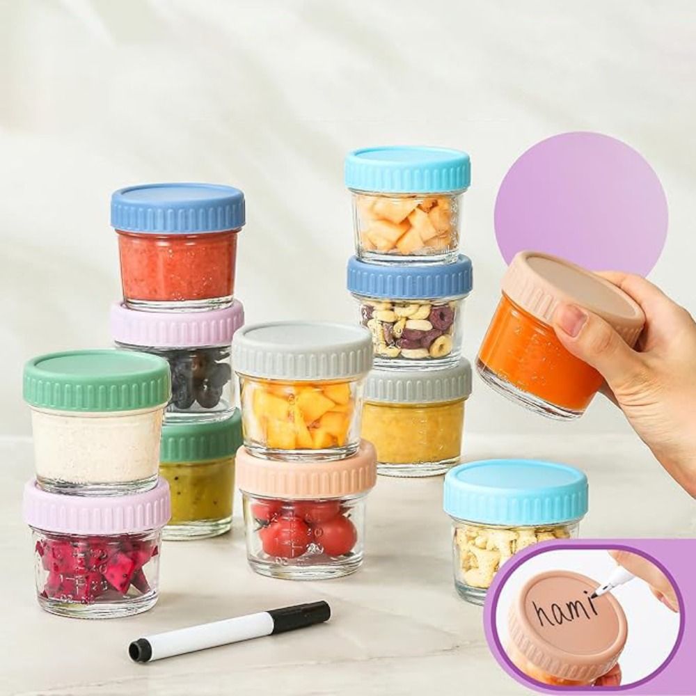 6개입 메이슨 유리병 유아식 병 뚜껑 포함 재사용 가능 - Baby Food Containers Glass 리뷰 및 가격