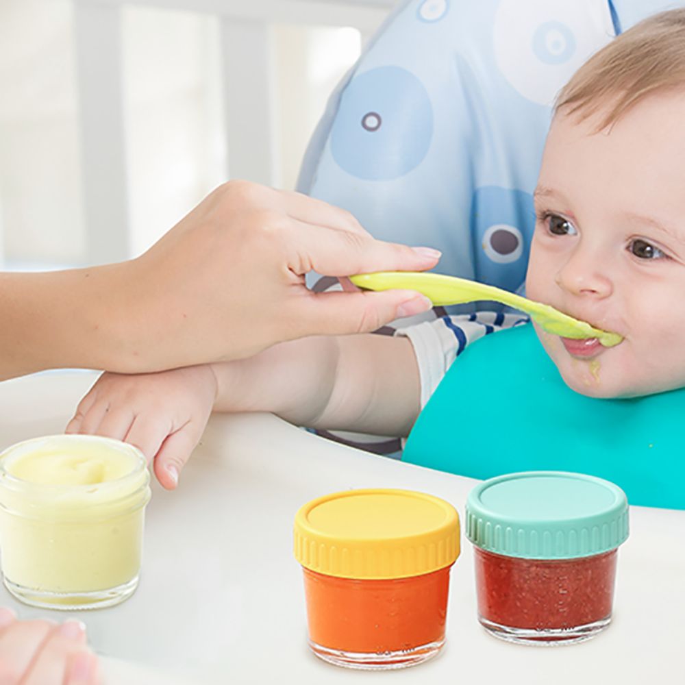 6개 유리 아기 음식 용기 뚜껑 포함 재사용 가능 소스 - Baby Food Containers Glass 리뷰 및 가격