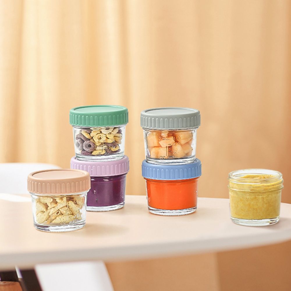 6개 유리 아기 음식 용기 뚜껑 포함 재사용 가능 소스 - Baby Food Containers Glass 리뷰 및 가격