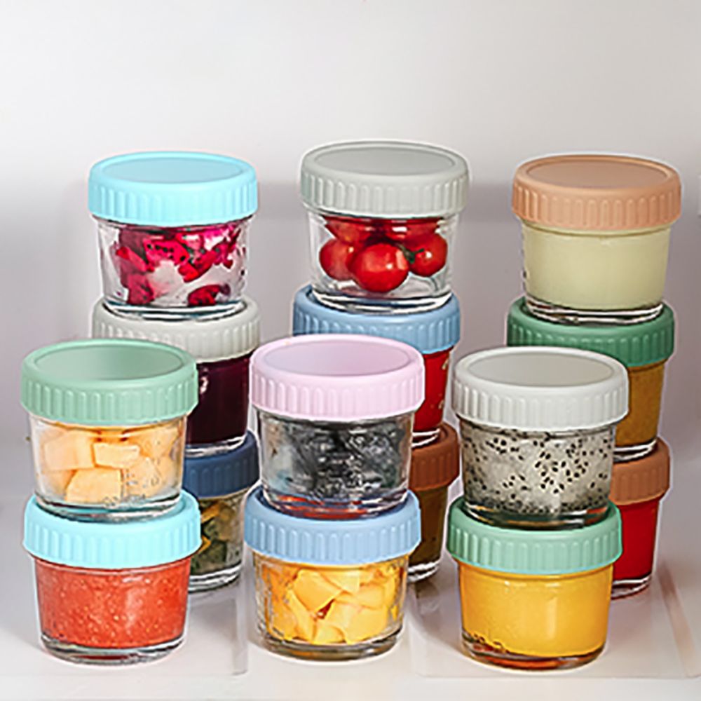 6개들이 유리 이유식 용기, 눈금 표시가 있는 재사용  - Baby Food Containers Glass 리뷰 및 가격