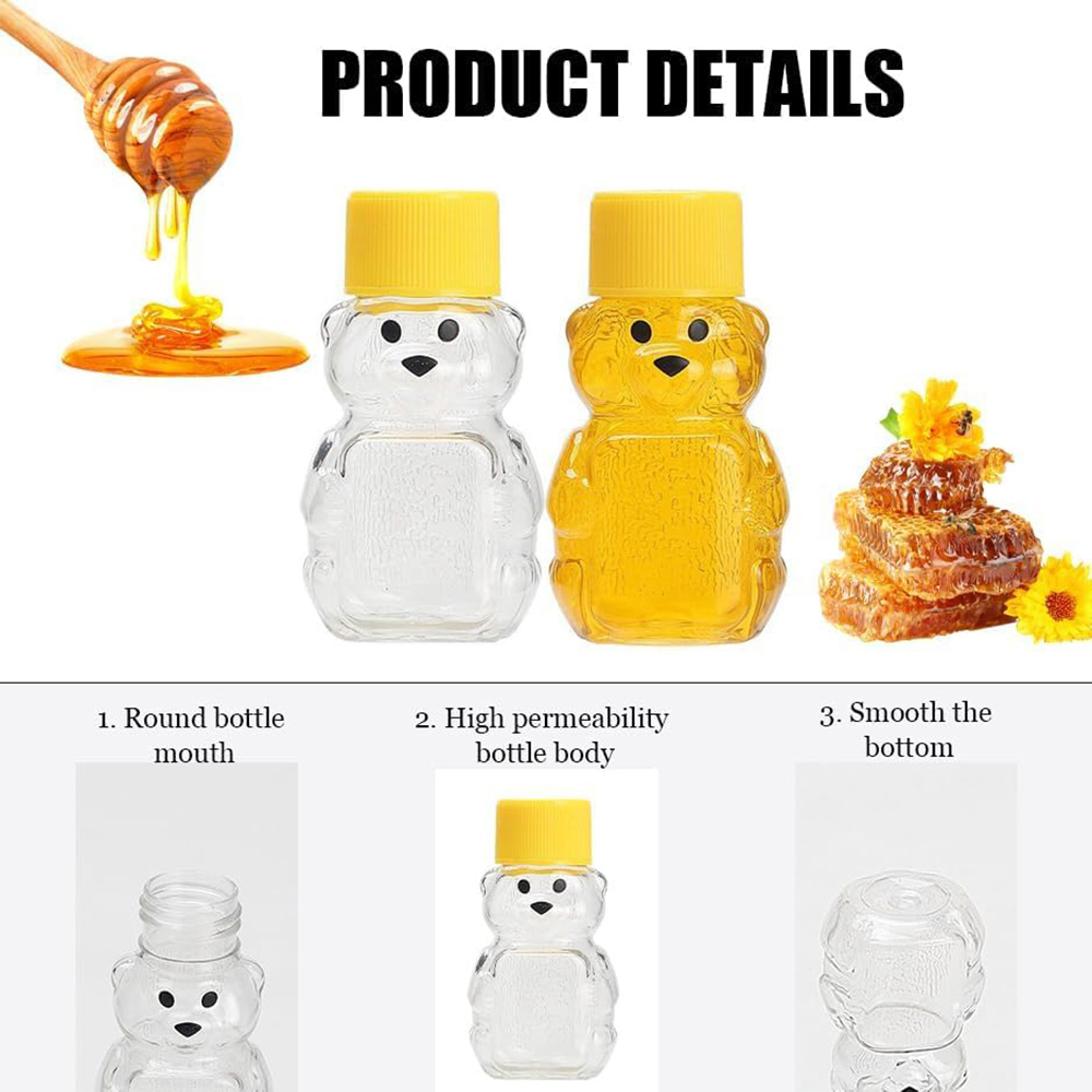 24개입 2온스 플라스틱 베어 모양 꿀병, 뚜껑 포함  - Baby Food Jars With Lids 리뷰 및 가격