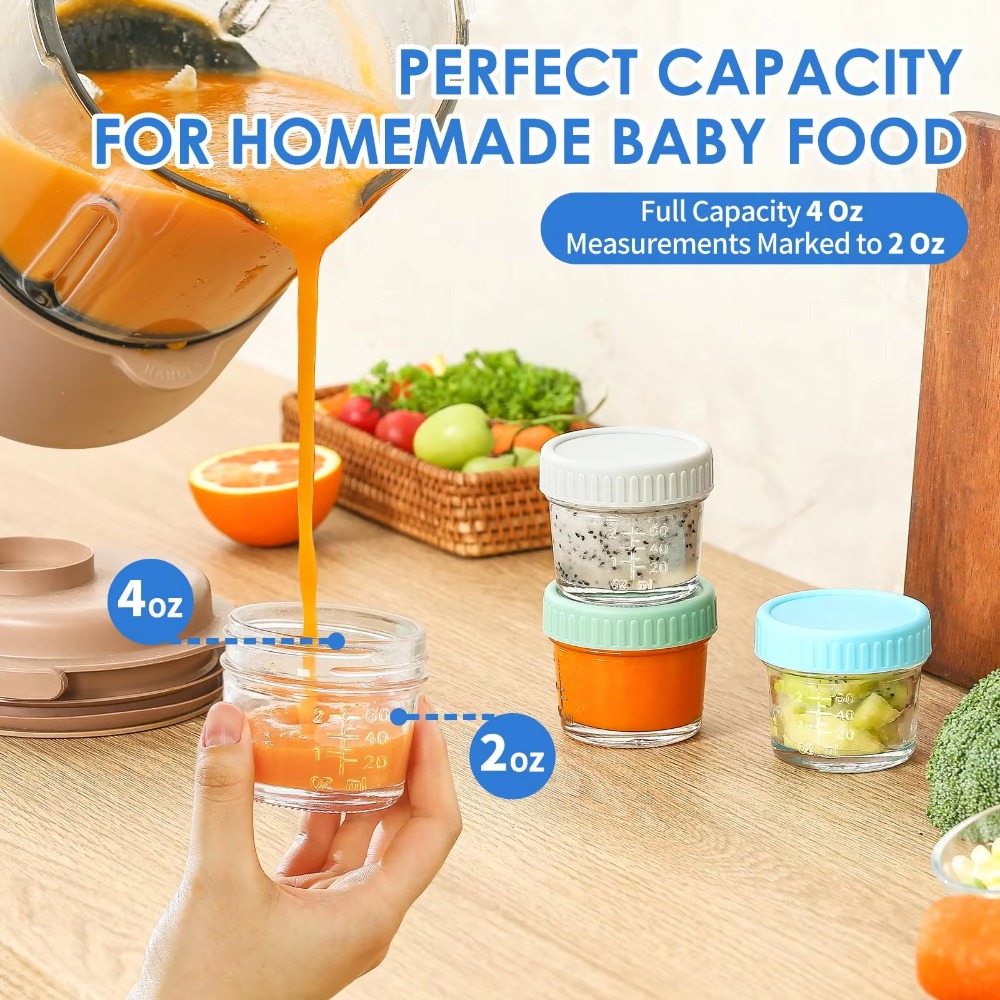 6pcs 다목적 유리 베이비 푸드 용기 뚜껑이 있는 재 - Baby Food Jars With Lids 리뷰 및 가격