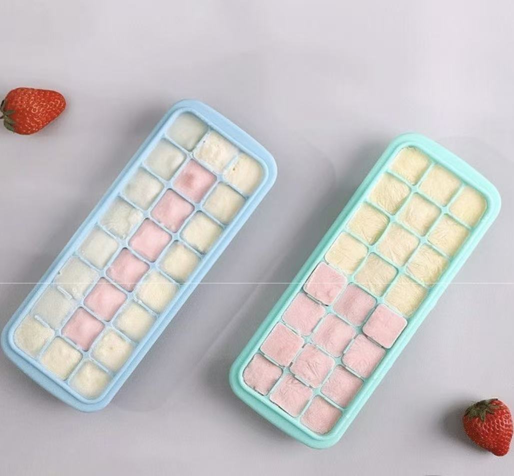 뚜껑이 있는 실리콘 얼음 트레이 24 큐브 젤리 메이커 - Freezer Tray Baby 리뷰 및 가격