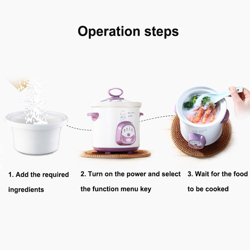 새로운 0.7L 세라믹 전기쿠커, 가정용 다기능 보온  - Baby Food Recipe Book 리뷰 및 가격
