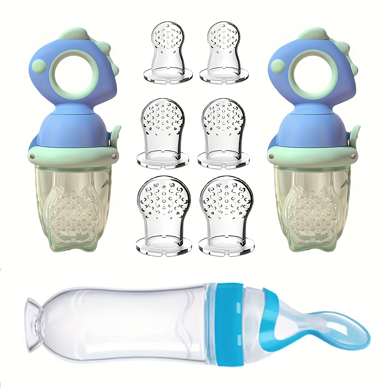 9개 아기 수유 세트: 공룡 회전 푸시온 타입 과일 피 - Baby Food Feeder 리뷰 및 가격