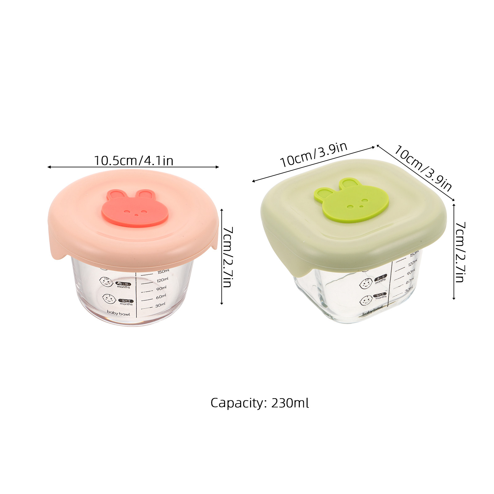 2Pcs 아기 음식 저장 용기 유리 230Ml 밀폐형  - Baby Food Containers Glass 리뷰 및 가격
