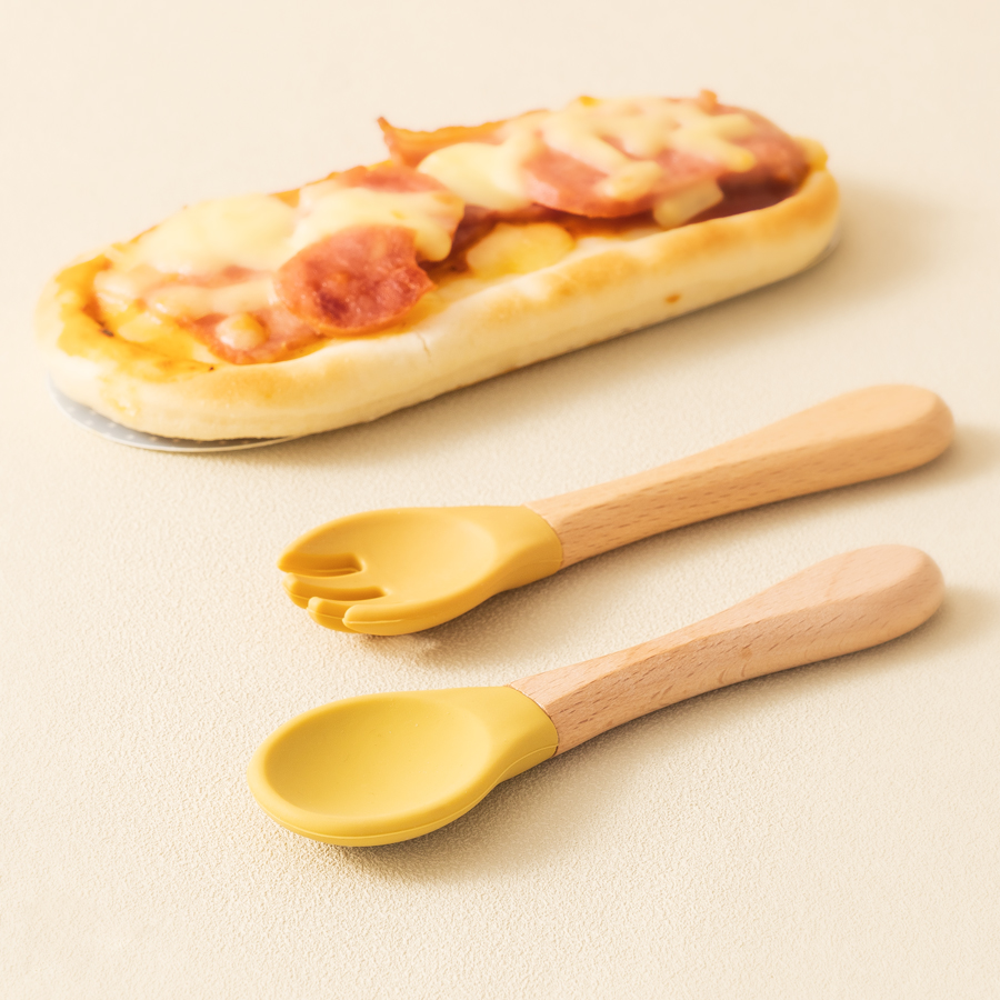 2PCS 아기 학습 숟가락 식기 세트 식품 학년 나무  - Baby Food Feeder 리뷰 및 가격