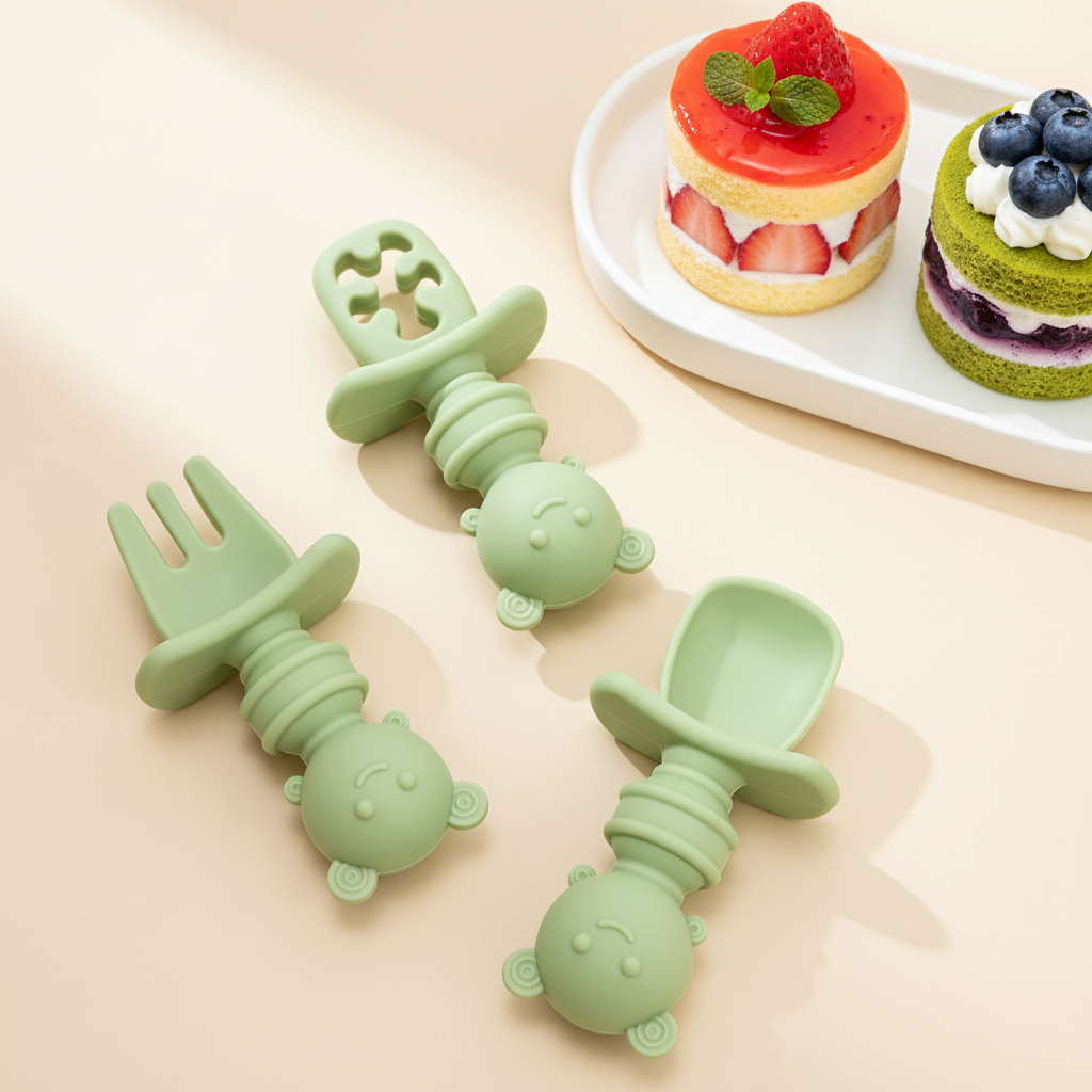 3개 세트 짧은 손잡이 꿀벌 모양 스푼&포크, 첫 단계 - Baby Food Feeder 리뷰 및 가격